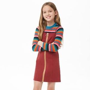 NWT F21 Girls Cami Zip Up Burgundy Dress